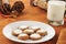 Molasses cookies and milk