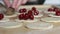 Molding dumplings with cherries