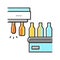 molding glass bottle conveyor equipment color icon vector illustration