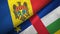 Moldova and Central African Republic two flags textile fabric texture