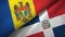 Moldova and Dominican Republic two flags textile cloth, fabric texture