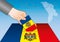 Moldova, elections, ballot box with flags