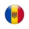 Moldova flag on button