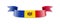 Moldova flag in the form of wave ribbon