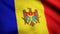 Moldova flag waving animation. Moldova realistic national flag seamless looping waving animation