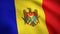 Moldova flag waving animation. Moldova realistic national flag seamless looping waving animation