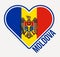 Moldova heart flag badge.