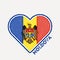 Moldova heart flag badge.