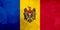 Moldova polygonal flag. Mosaic modern background. Geometric design