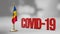 Moldova realistic 3D flag and Covid-19 illustration.