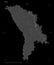 Moldova shape on black. Bilevel