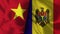 Moldova and Vietnam Realistic Flag â€“ Fabric Texture Illustration