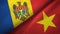 Moldova and Vietnam two flags textile cloth, fabric texture