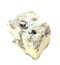 Moldy cheese, blue cheese isolated on a white background. Grandblue cheese