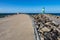 The mole on the Baltic Sea coast in Warnemuende, Germany