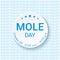 Mole Day vector illustration. Holiday celebrated among chemists and chemistry enthusiasts on October 23. National