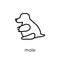 Mole icon. Trendy modern flat linear vector Mole icon on white b