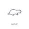 Mole linear icon. Modern outline Mole logo concept on white back