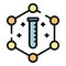 Molecular compound tube icon color outline vector