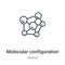 Molecular configuration outline vector icon. Thin line black molecular configuration icon, flat vector simple element illustration