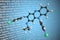 Molecular model of clofazimine, 3D rendering