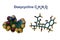 Molecular model of doxycycline, an antibiotic used to treat a number of bacterial infections, including acne, urinary