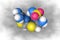 Molecular model of famotidine. Atoms are represented as spheres with conventional color coding