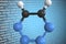 Molecular model of tetrazine, 3D rendering