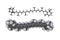 Molecular models of beta-carotene. Atoms are shown as spheres with color coding: hydrogen (white