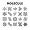 molecular science chemistry atom icons set vector