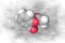 Molecular structure of acetylsalicylic acid or aspirin. Atoms are represented as spheres with color coding: carbon grey