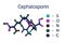 Molecular structure of cephalosporin. Cephalosporins are the class of beta-lactam antibiotics that may be used for