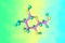 Molecular structure of glucosamine. Glucosamine is used as a treatment for osteoarthritis. Scientific background. 3d