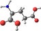 Molecular structure of Glutamic Acid isolated on white background