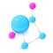 Molecular structure icon, isometric style