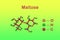 Molecular structure of maltose or malt sugar, a disaccharide formed from two units of glucose. Medical background