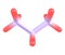 Molecular structure of propane on white