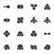 Molecular structure vector icons set