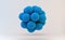 Molecule 3D concept illustration. Abstract spheres. Blue balls. Concepts of chemistry research, graphic of molecule