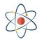 Molecule atom science flat icon with shadow