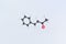 Molecule of benzylidene acetone, isolated molecular model. 3D rendering