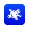 Molecule biology icon blue vector