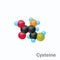 Molecule of Cysteine, Cys, an amino acid used in the biosynthesis of proteins