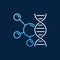 Molecule with DNA vector line colored icon - genetics sign