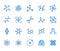 Molecule flat line icons set. Chemistry science, molecular structure, chemical laboratory dna cell protein vector