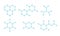 Molecule. Hormone hexagon structure. The substance formula. Open paths. Editable stroke thickness. Vector outline