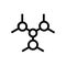 Molecule Icon vector. Chemistry illustration sign. Scientific symbol. Chemical bonds logo.