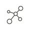Molecule icon vector. Line atom symbol.