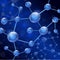 Molecule illustration over blue background