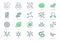 Molecule line icons. Vector illustration included icon amino acid, peptide, hormone, protein, collagen, ozone, O2